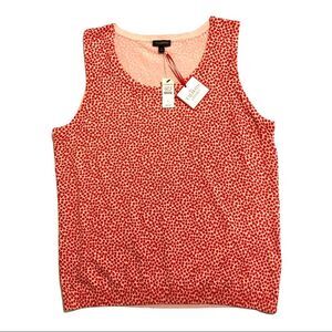 Talbot’s sleeveless knit top. Valentine Heart pattern. NWT, women’s size L